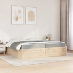 ZNTS Bed with Mattress 200x200 cm Solid Wood Pine 3281922