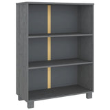 Book Cabinet HAMAR Dark Grey 85x35x112 cm Solid Wood Pine 340486