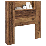 Storage Headboard with LED Old Wood Engineered Wood 3418651