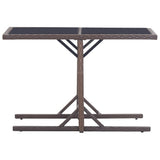 Dining Set Brown Poly rattan, powder-coated steel, glass Medium 3072451