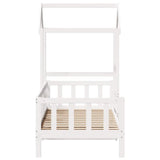 Day Bed with Roof without Mattress White 80x200 cm Solid Wood 3282213