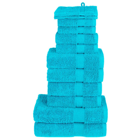 12 Piece Premium Towel Set SOLUND Turquoise 600 gsm 137583