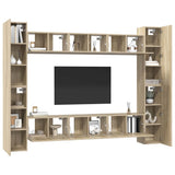 10 Piece TV Cabinet Set Sonoma Oak Engineered Wood 3078967