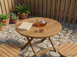 Table Top 40 x 3.5 Round Solid Teak Wood Natural 42033149