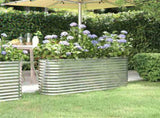 Garden Raised Bed Galvanised Steel 152x40x68 cm Silver 318897