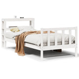 Bed Frame without Mattress White 75x190 cm Small Single Solid Wood Pine 3305746