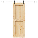 Sliding Door with Hardware Set 80x210 cm Solid Wood Pine 3332731