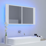 LED Bathroom Mirror Cabinet White 90x12x45 cm Acrylic 804972