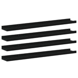 Wall Shelves 4 pcs Black 80x9x3 cm 326669