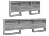 Storage Headboard with Shelf Grey Sonoma 160 cm Engineered Wood 3335506