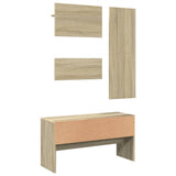 4 Piece Hallway Furniture Set Sonoma Oak Engineered Wood 847921