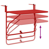 Hanging Balcony Table Folding Red 60 x 39 x 65 cm Steel 42008078