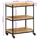 Kitchen Trolley 60x40x80 cm Solid Rough Wood Mango 374063