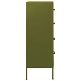 Chest of Drawers Olive Green 80x35x101.5 cm Steel 336198