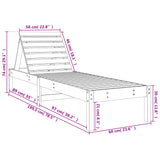 Sun Lounger Set of 2 Grey Solid Pine Wood Large 825070