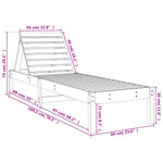 ZNTS Sun Lounger Black 199.5x60x74 cm Solid Wood Pine 825073
