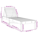 ZNTS Sun Lounger Black 199.5x60x74 cm Solid Wood Pine 825073