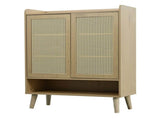 Natural Rattan Storage Cabinet & Shoe Cabinet Comb, 5-Tier Shoe Cabinets Storage for Boots or Heels N896P437304O