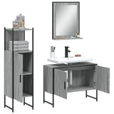 3 Piece Bathroom Cabinet Set Grey Sonoma Engineered Wood 3214352