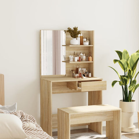 Dressing Table with Mirror Sonoma Oak 74.5x40x141 cm 802807