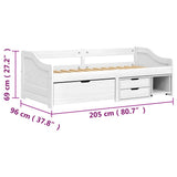 Day Bed White Solid pinewood, engineered wood Single Day Bed 3185214