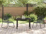 Garden Dining Set 3 pcs Black Powder-Coated Steel 3379387