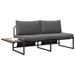 Garden Sofa with Cushion Brown 200.5 x 70 x 85.5cm Metal 42007549