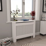 ZNTS Radiator Cover White 112x19x81.5 cm MDF 284323