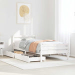 ZNTS Bed Frame without Mattress White 90x200 cm Solid Wood Pine 3301605