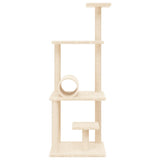 Cat Tree with Sisal Scratching Posts Cream 136 cm 172091