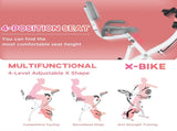 2-in-1 Folding Exercise Bike with 8-Level Magnetic Resistance, Arm Resistance Band, Pulse Sensor, T3398P376861