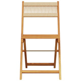 Bistro Set Beige Solid acacia wood with an oil finish, Polypropylene 3281843