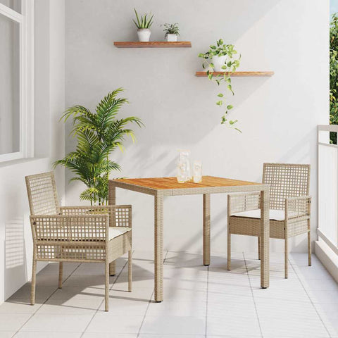 Garden Dining Set 3 pcs Beige Poly rattan 3334917