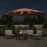 Cantilever Garden Parasol with LED Lights Terracotta 350 cm 313783