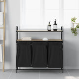 Laundry Basket 3 Compartments with Shelves Sonoma Oak 859081