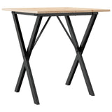 ZNTS Dining Table X-Frame 70x70x75 cm Solid Wood Pine and Steel 3282693