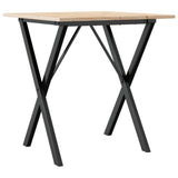 Dining Table X-Frame 70x70x75 cm Solid Wood Pine and Steel 3282693