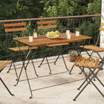 ZNTS Folding Bistro Table 100x54x71 cm Solid Wood Acacia and Steel 319971