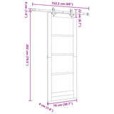 Sliding Door ORKDAL 78 x 202 cm Engineered Wood White and Black 3450187