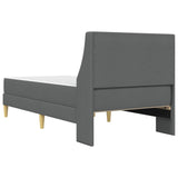 Bed Frame with Mattress Dark Grey 90 x 190 cm Fabric 3415233