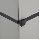 340985 Garden Storage Cabinet with 3 Shelves Grey & Black 34x40x168 cm