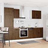 7 Piece Kitchen Cabinet Set Kalmar Brown Oak Engineered Wood 3314768