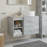 Bathroom Furniture Set 2 pcs Concrete Grey Engineered Wood 3403907