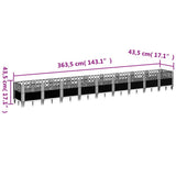 Garden Planter with Pegs Black 363.5x43.5x43.5 cm PP 368027