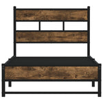 ZNTS Metal Bed Frame without Mattress Smoked Oak 100x190 cm 4017212
