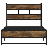 ZNTS Metal Bed Frame without Mattress Smoked Oak 100x190 cm 4017212
