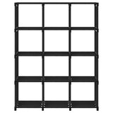 12-Cube Display Shelf Black 103x30x141 cm Fabric 322614