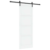 Sliding Door White and Black 83 x 232 cm Solid Pine Wood 3445401
