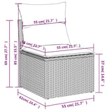 Garden Sofa with Cushion 3 pcs Grey 55 x 62 x 69 cm Poly rattan 366162