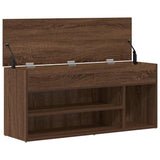 Shoe Bench Brown Oak 102x30.5x45 cm Engineered Wood 859142